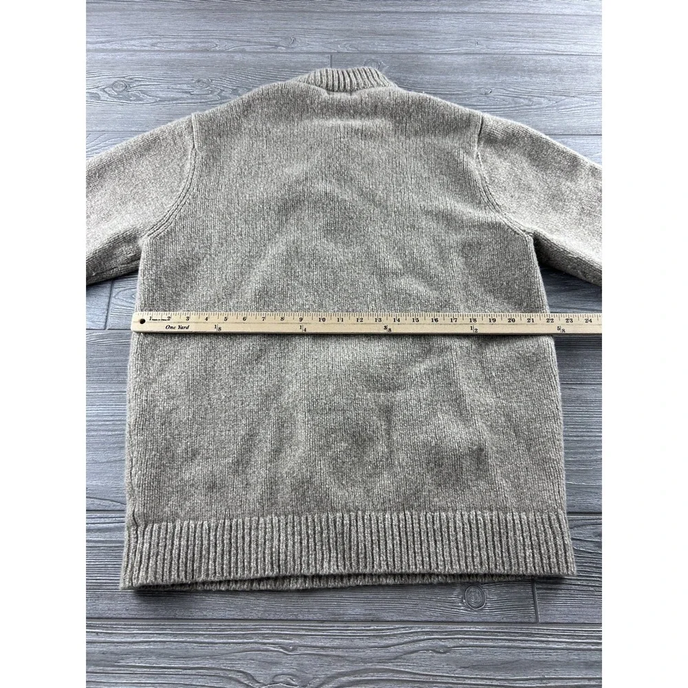 LL Bean Lambswool Henley Sweater Mens XL Tall Oatmeal Heather Mock Neck 285175